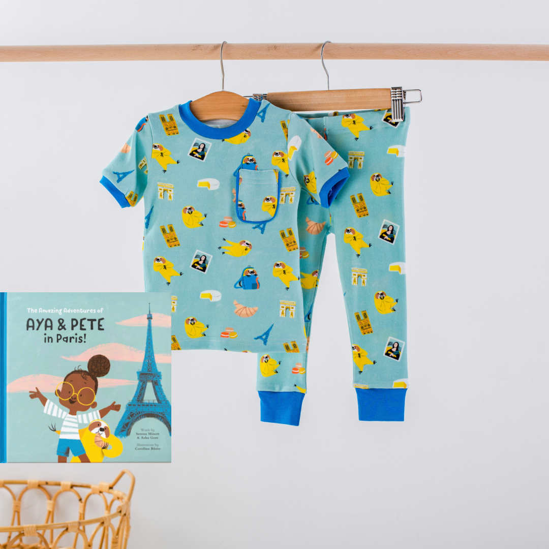 Aya & Pete in Paris x Nola Tawk Kids Pajamas & Book Set