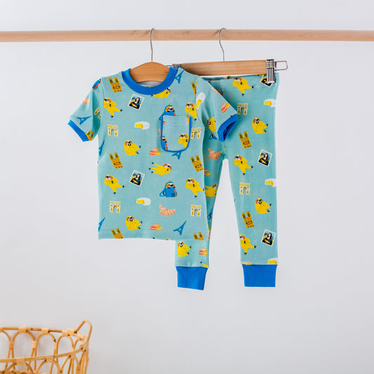 Aya & Pete in Paris Kids Pajamas x Nola Tawk
